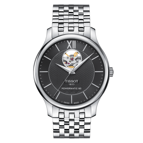 Tissot Tradition Powermatic 80 Open Heart 40 Stainless Steel / Black / Bracelet
